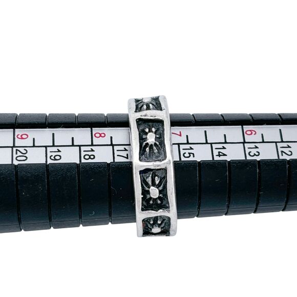 Vintage Sterling Silver 925 Oxidized Sunburst Design Band Ring Size 7.25 - Picture 7 of 9